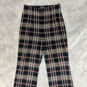 Express Plaid High Rise Wide Leg Pants